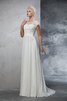 Robe de mariée longue intemporel en chiffon ligne a avec manche courte - 6