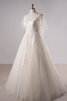 A-Line Attraktiv Anständiges Luxus Brautkleid mit Schaufel Ausschnitt - 2