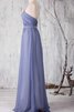 Perlenbesetztes A-Linie Chiffon langes bodenlanges Brautjungfernkleid mit kreuz - 3