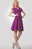 V-Ausschnitt Empire Taille a linie kurzes einfaches Brautjungfernkleid aus Chiffon - 4