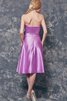 Robe demoiselle d'honneur moderne avec sans manches de longueur à genou avec fleurs en satin - 3