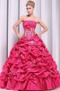Geschichtes trägerlos bodenlanges Quinceanera Kleid mit Rücken Schnürung mit Blume - 2