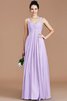 Robe demoiselle d'honneur naturel en chiffon de col en cœur jusqu'au sol d'empire - 25