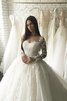 Abito da sposa lusso con ricamo allacciato giunonico con perline pudica - 3