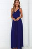 Robe demoiselle d'honneur long simple avec sans manches avec chiffon - 11