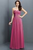 Herz-Ausschnitt Satin Ärmelloses Brautjungfernkleid mit Drapierung mit Plissierungen - 5