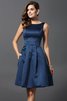 Prinzessin Satin A-Linie Knielanges Brautjungfernkleid mit Natürlicher Taille - 10