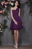 A-Linie Prinzessin Normale Taille Mini Brautjungfernkleid mit Drapierung - 12