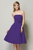 Robe demoiselle d'honneur courte avec chiffon de bustier avec zip a-ligne - 24