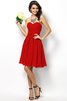 Robe demoiselle d'honneur naturel avec chiffon de col en cœur avec fronce ligne a - 22