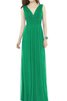 Robe demoiselle d'honneur a-ligne avec chiffon ruché de col en v - 1