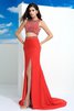Perlenbesetztes Ärmelloses Schaufel-Ausschnitt Natürliche Taile Zwei Stück Ballkleid - 3