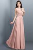 Prinzessin A Linie Plissiertes Normale Taille Brautjungfernkleid mit Drapierung - 21
