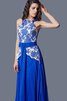 Robe de soirée naturel avec décoration dentelle dénudé manche nulle fermeutre eclair - 2