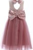 Robe de cortège enfant manche nulle col u profond avec nœud ligne a longueur à cheville - 2