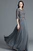 Ärmelloses Schaufel-Ausschnitt Chiffon A Linie Bodenlanges Brautmutterkleid - 5