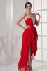 Juwel Ausschnitt hoch niedrig Herz-Ausschnitt Abendkleid mit Rüschen - 3