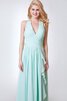 Robe demoiselle d'honneur plissé romantique ruché manche nulle avec zip - 2
