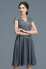 Robe mère de mariée intemporel de col en v en chiffon ligne a avec sans manches - 9