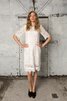 Robe de mariée discrete naturel de fourreau col en bateau col ras du cou - 1