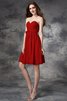 Robe demoiselle d'honneur naturel courte ligne a col en forme de cœur en chiffon - 23