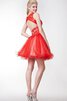Vestido de 15 años de Corte-A en Encaje de Plisado de Corto de Volante - 2