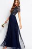 A-Line kurze Ärmeln Paillette Chiffon Reißverschluss luxus Brautjungfernkleid - 3