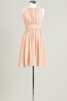 Robe demoiselle d'honneur bref col ras du cou a-ligne manche nulle - 8