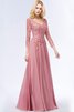 Robe de bal textile en tulle avec manche longue avec chiffon distinctif formelle - 6