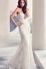 Robe de mariée romantique avec sans manches de traîne courte avec perle de sirène - 1