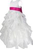 Ärmelloses Perlenbesetztes Blumenmädchenkleid mit Schmetterlingsknoten mit Rüschen - 2