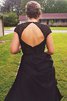 Ärmelloses A Linie Satin Bodenlanges Anständiges Abendkleid - 4