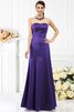 Robe demoiselle d'honneur longue de fourreau de bustier avec zip en satin - 24