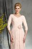 Normale Taille Enges V-Ausschnitt Bodenlanges Brautmutterkleid mit Blume - 6