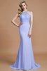 Schaufel-Ausschnitt Normale Taille Ärmelloses Sweep Zug Brautjungfernkleid aus Chiffon - 22