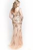 Robe de bal naturel appliques de col en v avec manche courte avec manche épeules enveloppants - 2