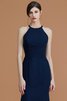 Vestido de Dama de Honor de Corte Sirena de Escote halter de Natural - 3