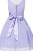 Robe de cortège enfant plissé v encolure textile en tulle avec sans manches avec zip - 3