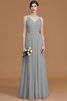 Abito da Damigella A Terra Naturale Principessa in Chiffon A-Line - 33