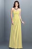 Abito da Damigella Senza Maniche A-Line in Chiffon A Terra con Festone - 8