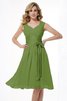 Normale Taille A-Linie Prinzessin Drapiertes Brautjungfernkleid aus Chiffon - 12