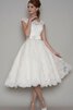 Robe de mariée distinguee classique nature a-ligne avec manche courte - 1