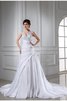 Kapelle Schleppe Taft Sittsames Brautkleid mit Rücken Schnürung mit Empire Taille - 1