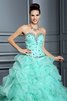 Robe de quinceanera longue de mode de bal en organza avec lacets avec sans manches - 7