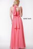 Robe demoiselle d'honneur plissé simple avec zip de lotus ruché - 5