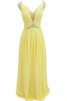 Robe demoiselle d'honneur naturel avec cristal avec manche courte v encolure avec zip - 4