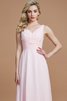 Robe demoiselle d'honneur naturel ligne a de col en v de princesse en chiffon - 2