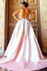Blendend Sweep Train Natürliche Taile Ballkleid mit Reißverschluss mit Applike - 2
