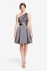 Plissiertes Ein Schulter mini Brautjungfernkleid - 22