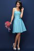 Normale Taille Drapiertes Mini Brautjungfernkleid mit Herz-Ausschnitt mit Plissierungen - 3